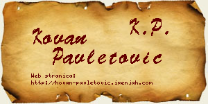 Kovan Pavletović vizit kartica